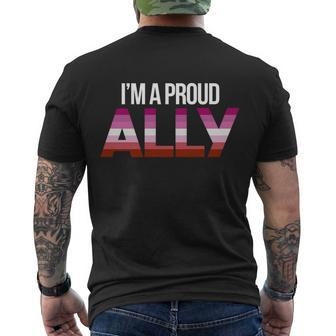 Proud Ally Lesbian Flag Lgbt Pride Flag Pride Gay Lesbian Men's T-shirt Back Print - Thegiftio UK
