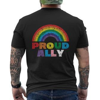 Proud Ally Lgbt Rainbow Gay Pride Month Tshirt Men's Crewneck Short Sleeve Back Print T-shirt - Monsterry