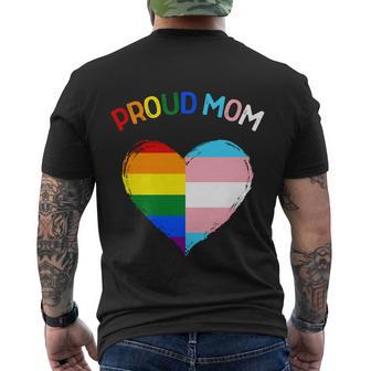 Proud Ally Lgbtq Transgender Proud Mom Gift Proud Trans Mom Gift Men's Crewneck Short Sleeve Back Print T-shirt - Monsterry