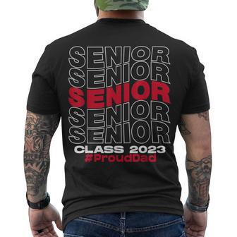 Proud Dad Of 2023 Senior Class Of 2023 Proud Dad Red Men's T-shirt Back Print - Thegiftio UK