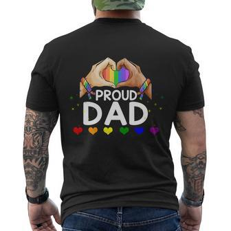 Proud Dad Lgbt Flag Gay Lesbian Pride Parades Rainbow Funny Gift Men's Crewneck Short Sleeve Back Print T-shirt - Monsterry AU