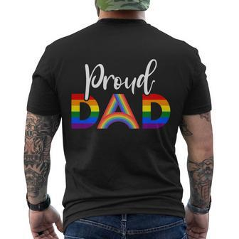 Proud Dad Lgbt Gay Pride Month Lgbtq Parent Funny Gift Men's Crewneck Short Sleeve Back Print T-shirt - Monsterry