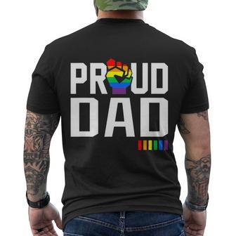Proud Dad Lgbt Dad Rainbow Lgbtq Flag Lgbt Gay Pride Month Men's T-shirt Back Print - Thegiftio UK