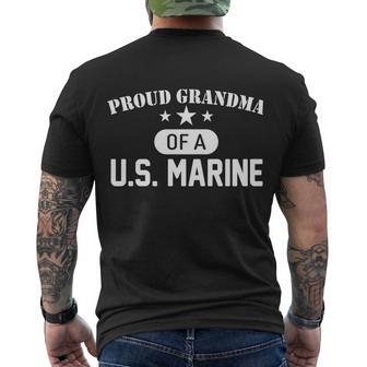 Proud Grandma Of A US Marine Men's Crewneck Short Sleeve Back Print T-shirt - Monsterry