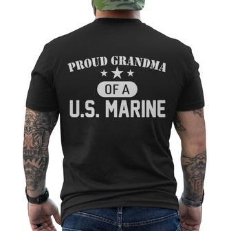 Proud Grandma Of A US Marine Tshirt Men's Crewneck Short Sleeve Back Print T-shirt - Monsterry