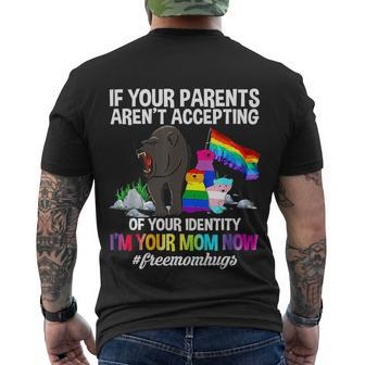 Proud Mama Bear Lgbt Gay Pride Lgbtq Free Mom Hugs Men's Crewneck Short Sleeve Back Print T-shirt - Monsterry DE