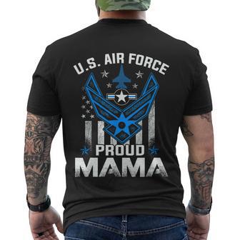 Proud Mama Us Air Force American Flag T Usaf Men's Crewneck Short Sleeve Back Print T-shirt - Monsterry CA