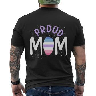 Proud Mom Bi Gender Flag Gay Pride Mothers Day Lgbt Bigender Great Gift Men's Crewneck Short Sleeve Back Print T-shirt - Monsterry DE