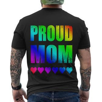 Proud Mom Gay Lesbian Lgbtq Pride Rainbow Mothers Day Gift V2 Men's Crewneck Short Sleeve Back Print T-shirt - Monsterry
