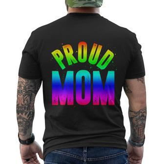 Proud Mom Gay Pride Month Queer Mothers Day Lgbtq Abrosexual Gift Men's Crewneck Short Sleeve Back Print T-shirt - Monsterry UK