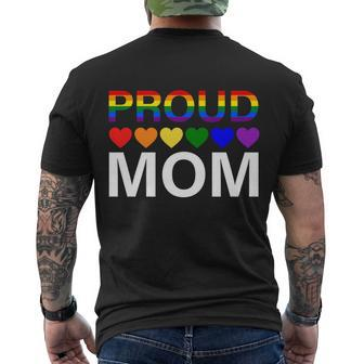 Proud Mom Mothers Day Gift Lgbtq Rainbow Flag Gay Pride Lgbt Gift Men's Crewneck Short Sleeve Back Print T-shirt - Monsterry