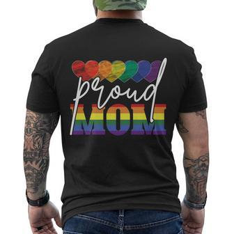 Proud Mom Mothers Day Gift Lgbtq Rainbow Flag Gay Pride Lgbt Gift V2 Men's Crewneck Short Sleeve Back Print T-shirt - Monsterry