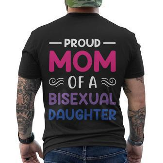 Proud Mom Of A Bisexual Daughter Lgbtq Pride Mothers Day Gift Men's Crewneck Short Sleeve Back Print T-shirt - Monsterry CA