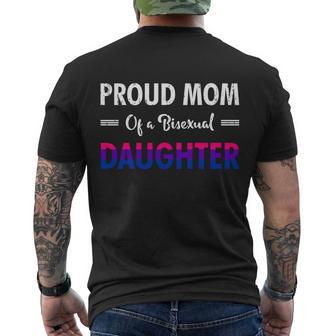 Proud Mom Of A Bisexual Daughter Lgbtq Pride Mothers Day Gift V2 Men's Crewneck Short Sleeve Back Print T-shirt - Monsterry CA