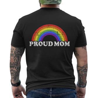 Proud Mom Of Gay Or Lesbian Son Or Daughter With Rainbow Gift Men's Crewneck Short Sleeve Back Print T-shirt - Monsterry UK