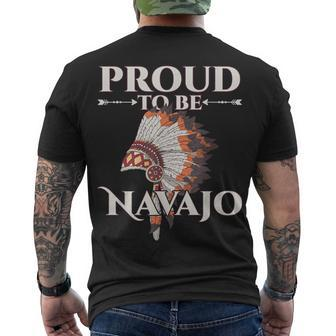 Proud To Be Navajo American Indigenous Native American Men's T-shirt Back Print - Thegiftio