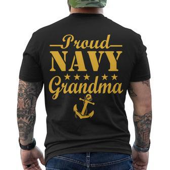 Proud Navy Grandma Tshirt Men's Crewneck Short Sleeve Back Print T-shirt - Monsterry