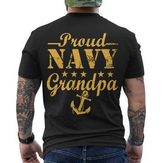 Proud Navy Grandpa V2 Men's Crewneck Short Sleeve Back Print T-shirt - Monsterry
