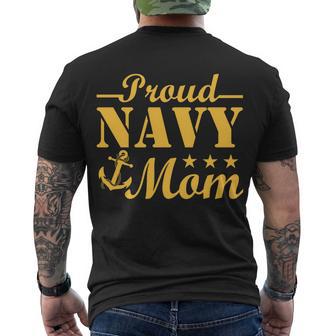 Proud Navy Mom Tshirt Men's Crewneck Short Sleeve Back Print T-shirt - Monsterry CA