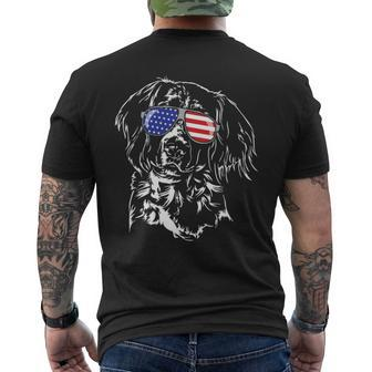Proud Small Munsterlander Pointer American Flag Dog Men's Back Print T-shirt | Mazezy