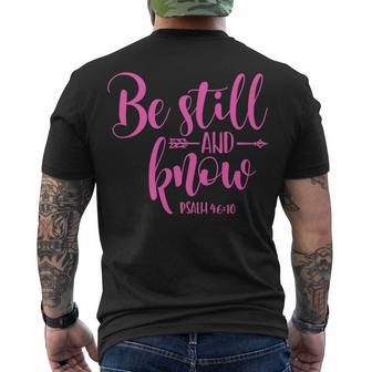 Psalm 4610 Be Still And Know Christian Arrow Men's T-shirt Back Print - Seseable
