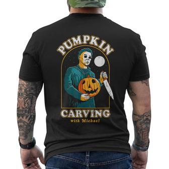 Pumpkin Carving With Michael V2 Men's T-shirt Back Print - Thegiftio UK