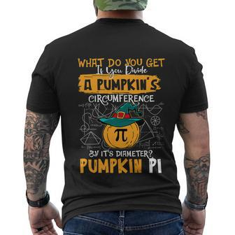 Pumpkin Pi Math Teacher Halloween Thanksgiving Pi Day Men's T-shirt Back Print - Thegiftio UK