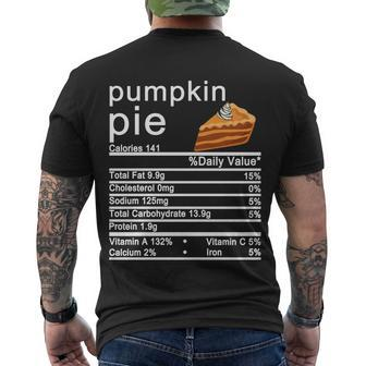 Pumpkin Pie Nutrition Facts Label V2 Men's T-shirt Back Print - Thegiftio UK