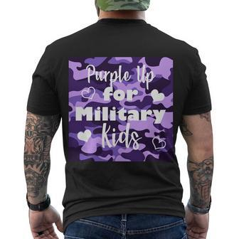 Purple Up For Military Kids Awareness Men's Crewneck Short Sleeve Back Print T-shirt - Monsterry DE