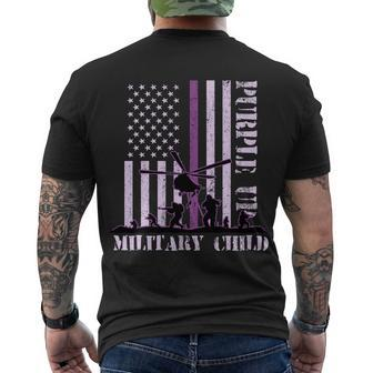 Purple Up Military Child Men's Crewneck Short Sleeve Back Print T-shirt - Monsterry CA