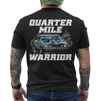 Quarter Mile Warrior Men's Crewneck Short Sleeve Back Print T-shirt - Seseable