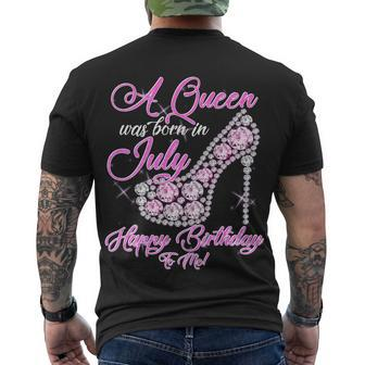 A Queen Was Born In July Fancy Birthday Men's T-shirt Back Print - Thegiftio UK