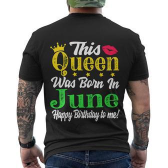 This Queen Was Born In June Birthday For Girl Men's T-shirt Back Print - Thegiftio UK