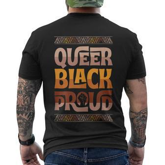 Queer Black Proud Juneteenth Gay Pride Blm Fist Pride Month Men's T-shirt Back Print - Thegiftio UK