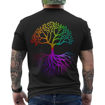 Rainbow Colorful - Tree Of Life Tshirt Men's Crewneck Short Sleeve Back Print T-shirt - Monsterry UK