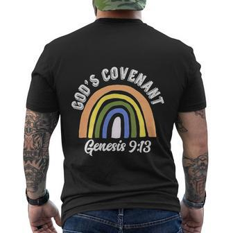 Rainbow Gods Covenant Bible Funny Christian Lover Men's Crewneck Short Sleeve Back Print T-shirt - Monsterry DE