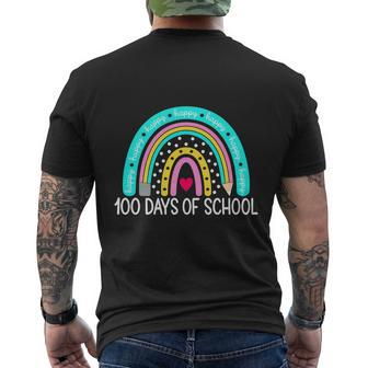 Rainbow Happy 100Th Day Of School Teacher Men's Crewneck Short Sleeve Back Print T-shirt - Monsterry AU