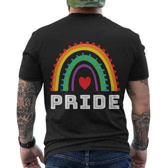 Rainbow Lgbtq Heart Pride Month Lbgt Men's Crewneck Short Sleeve Back Print T-shirt - Monsterry UK