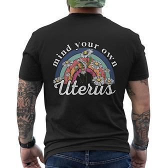 Rainbow Mind Your Uterus Feminist Vintage Womens Rights Men's Crewneck Short Sleeve Back Print T-shirt - Monsterry DE