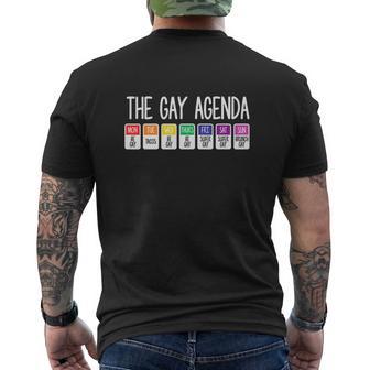 Rainbow The Gay Weekly Agenda Funny Lgbt Pride Men's Crewneck Short Sleeve Back Print T-shirt - Monsterry UK