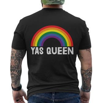 Rainbow Yas Queen Lgbt Gay Pride Lesbian Bisexual Ally Quote Men's Crewneck Short Sleeve Back Print T-shirt - Monsterry AU