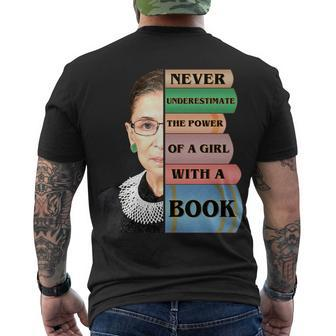 Rbg Never Underestimate Ruth Bader Ginsburg Tshirt Men's Crewneck Short Sleeve Back Print T-shirt - Monsterry
