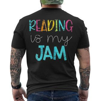 Reading Is My Jam Read Teacher Ela Teacher Men's T-shirt Back Print - Thegiftio UK