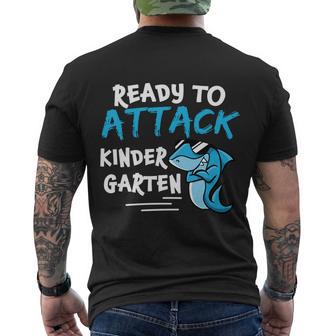 Ready To Attack Kindergarten Shark Back To School Men's Crewneck Short Sleeve Back Print T-shirt - Monsterry DE