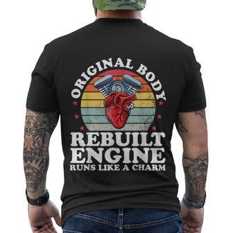 Rebuilt Engine Open Heart Surgery Recovery Survivor Men Gift Men's Crewneck Short Sleeve Back Print T-shirt - Monsterry UK