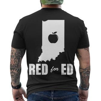 Red For Ed Indiana Teachers Apple Men's Crewneck Short Sleeve Back Print T-shirt - Monsterry CA