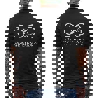 Red Instead Autism Autism Acceptance Men's Crewneck Short Sleeve Back Print T-shirt - Monsterry