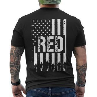 RED Remember Everyone Deployed Red Friday Flag Tshirt Men's Crewneck Short Sleeve Back Print T-shirt - Monsterry