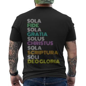 Reformed Christian Five 5 Solas Reformation Day Church Men's T-shirt Back Print - Thegiftio UK