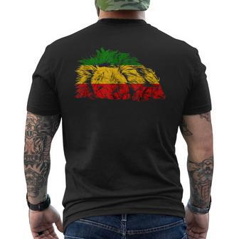 Reggae Lion Of Judah Reggae Roots Jamaica Etophia Rastafari Men's T-shirt Back Print - Thegiftio UK